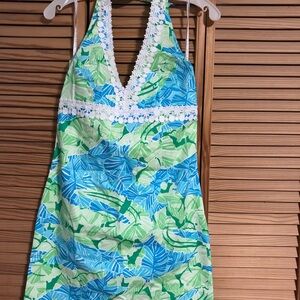 Lilly Pulitzer Blue and Green Woman’s Dress Sz 2 EUC